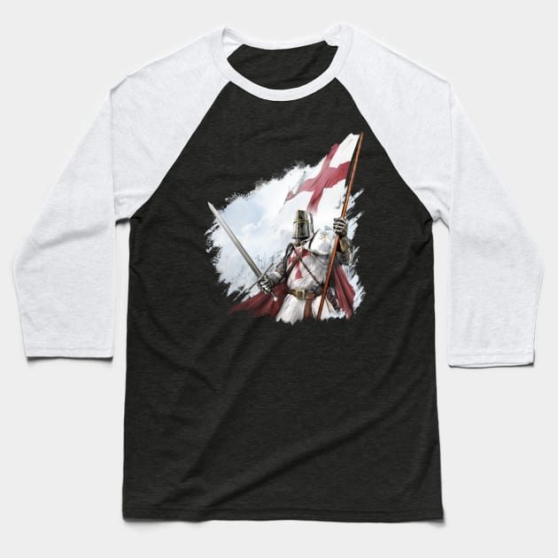 Templar Knight Baseball T-Shirt by flipation